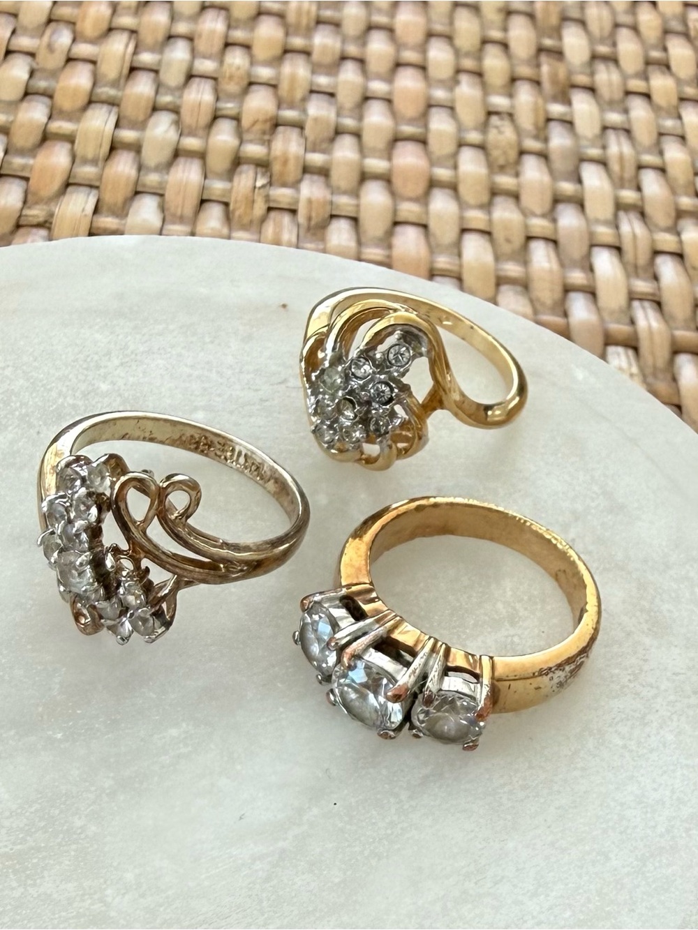 Vintage Estate Cocktail Rings - Stamped - Picture 4 of 10